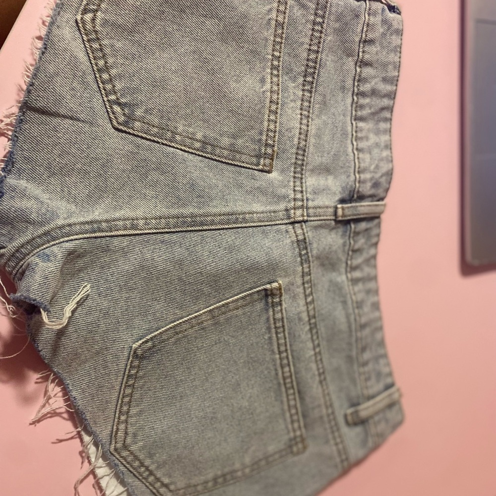 Edikted Light Blue Jean Shorts